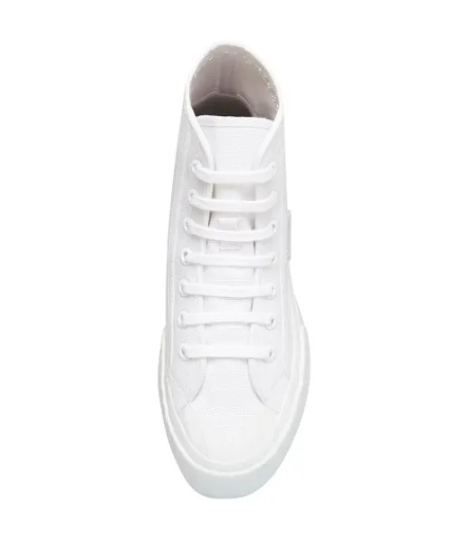 Superga Sneakers>2696 Stripe Hi Top Sneaker White