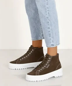 Superga Sneakers>2341 Suede High Top Sneaker Dark Grey