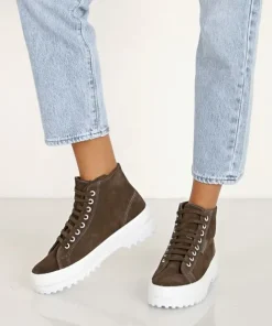 Superga Sneakers>2341 Suede High Top Sneaker Dark Grey