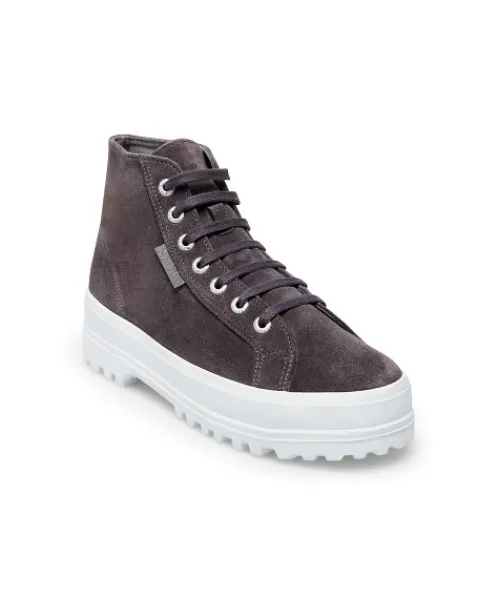 Superga Sneakers>2341 Suede High Top Sneaker Dark Grey