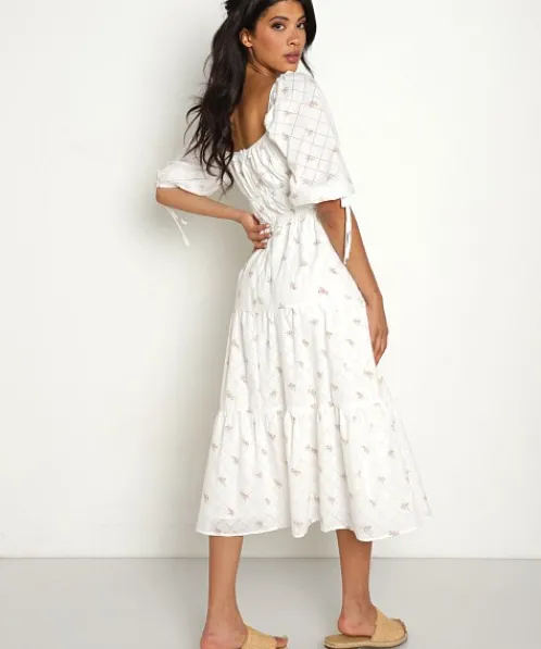 Sweet En Forme Dresses>Bouquet Floral and Diamond Midi