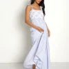 Sweet En Forme Dresses>Gingham Ruffled Maxi Dress