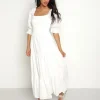 Sweet En Forme Dresses>Monochromatic Swiss Dot Maxi Dress