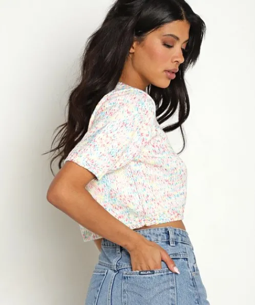 Sweet En Forme Knits>Rainbow Speckled Mini Knit Sweater