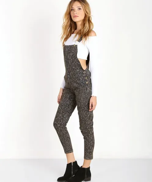 Tallow Rompers>Tribal Zodiac Overall Charcoal