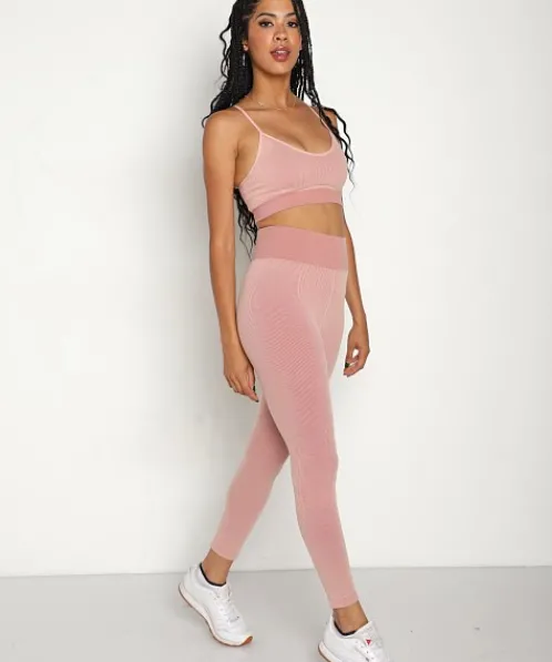 The Upside Bottoms>Circular Knit Midi Pant Pink
