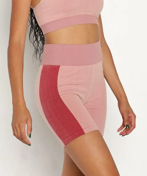 The Upside Bottoms>Circular Knit Mini Spin Short Pink