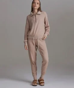 Varley Bottoms | Pants>Alice Sweat Pant Praline/Ivory