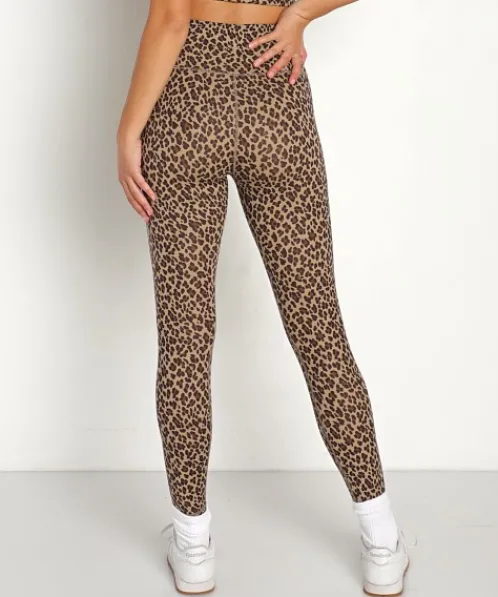 Varley Bottoms>Century 2.0 Legging Coffe Cheetah