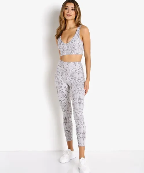 Varley Bottoms>Century 2.0 Legging Taupe Grey Snake