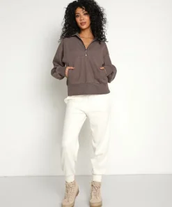 Varley Knits>Cyrus Half Zip Chocolate