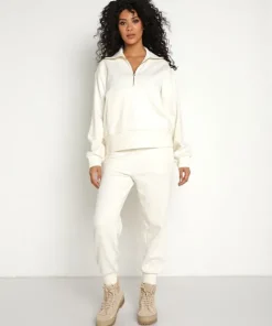 Varley Knits>Cyrus Half Zip Egret