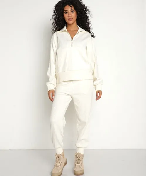 Varley Knits>Cyrus Half Zip Egret