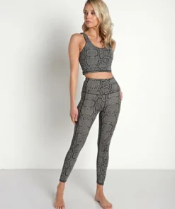 Varley Bottoms>Lets Go Pocket 25" Legging Olive Snake