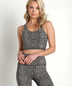 Varley Sports Bras>Lets Go Walker Sports Bra Olive Snake