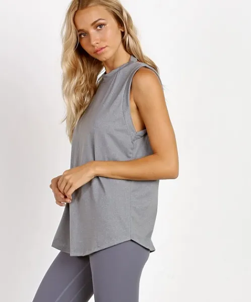 Varley Tops>Performance Laurel Vest Light Grey