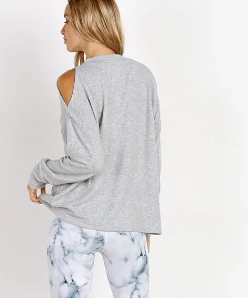 Varley Tops>Revive Carbon Sweat Grey