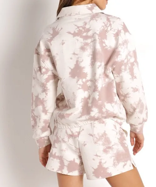 Varley Knits>Romero Sweat Taupe Tie Dye