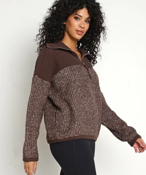 Varley Jackets>Willard Half Zip Coffee Bean