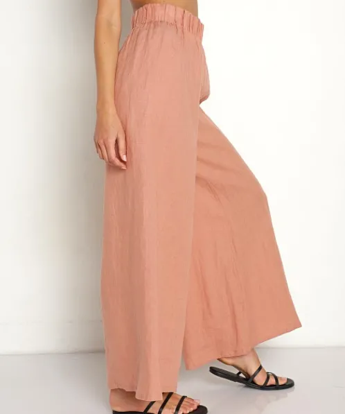 Vitamin A Cover Ups | Pants>Eco Linen Tallows Wide Leg Pant Desert