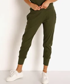 Vitamin A Pants>Organic Rib Silm Jogger Army