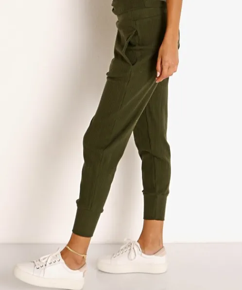 Vitamin A Pants>Organic Rib Silm Jogger Army