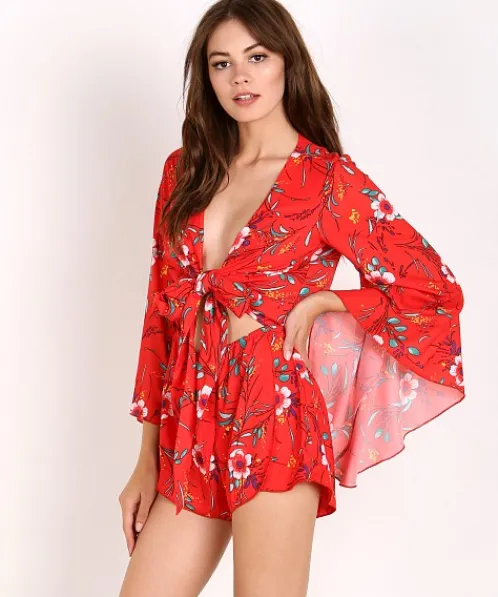 Winston White Rompers>Hermosa Romper Barbados Chili