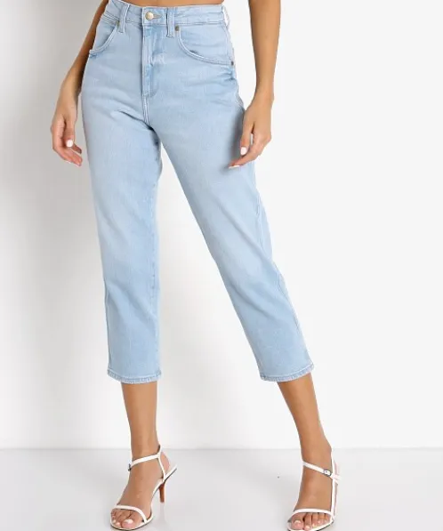 Wrangler Pants>Mom Jean Clear Blue
