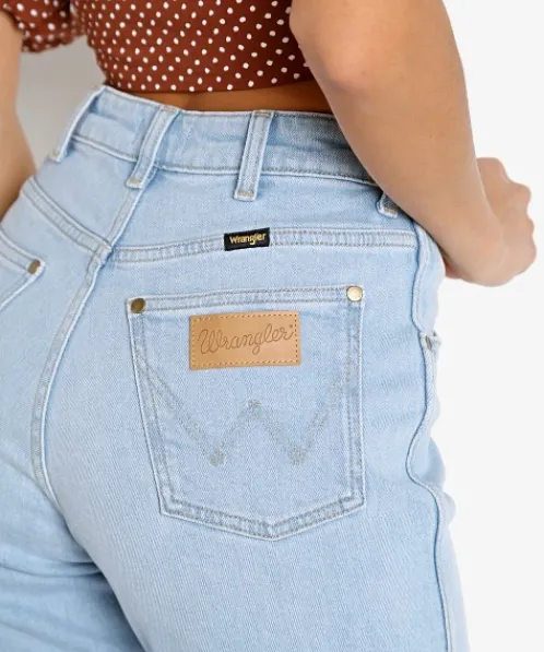 Wrangler Pants>Mom Jean Clear Blue