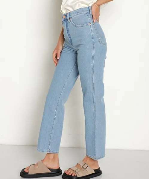 Wrangler Pants>Wild West 603 High Rise Straight Jean Bluestone