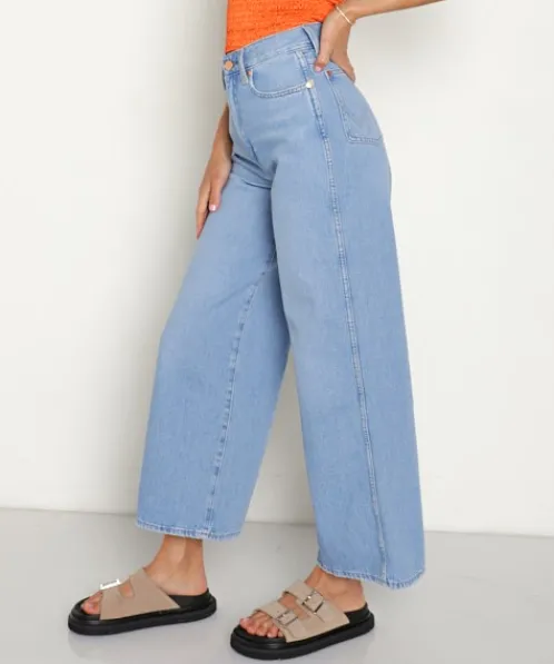 Wrangler Pants>World Wide 661 High Rise Wide Leg Crysal Ice