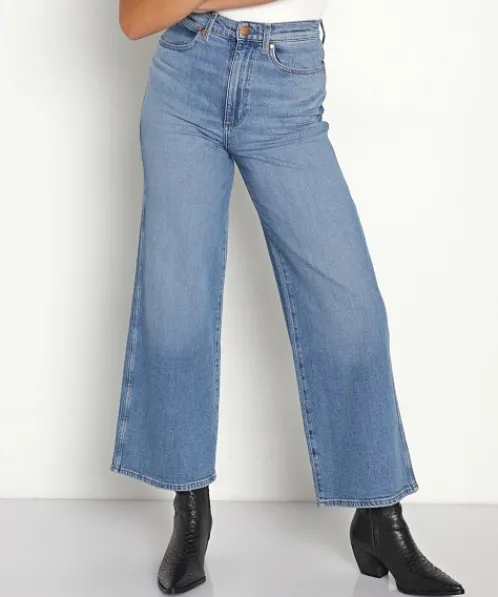Wrangler Pants>Worldwide High Rise Wide Leg Light Stone
