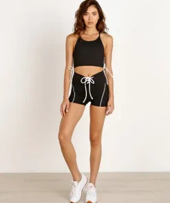 Year of Ours Shorts>Football Short Black White