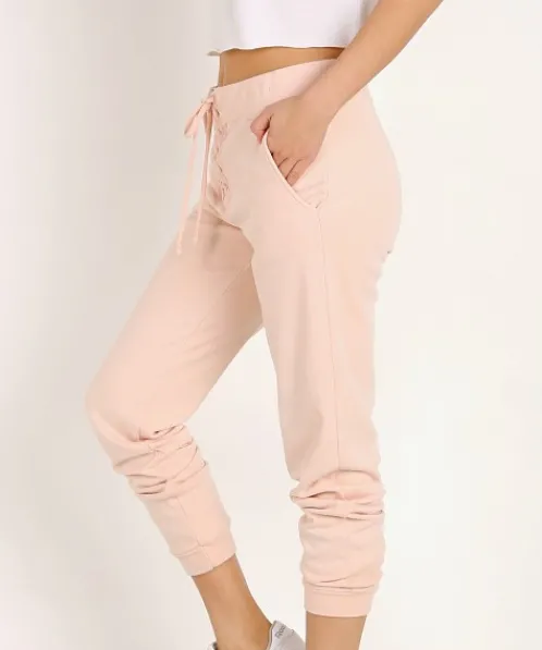 Year of Ours Bottoms | Pants>Lace Up Sweat Pant Blush