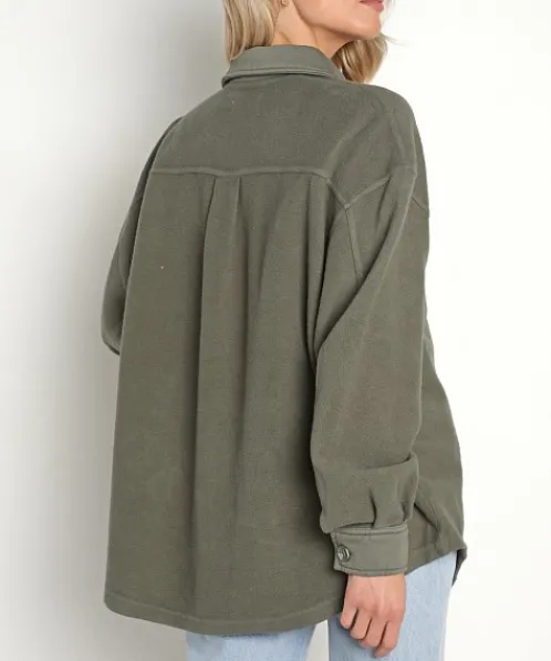 Z Supply Jackets>Austen Washed Shacket Dusty Olive