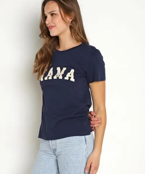 Z Supply Tops>Easy Mama Tee Captain Navy