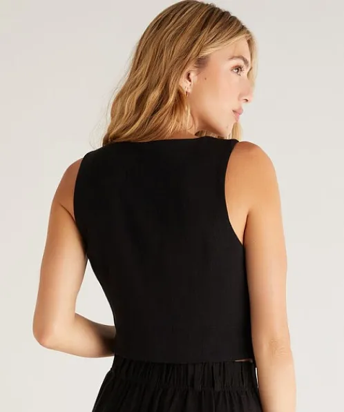 Z Supply Tops>Eleanor Vest Black