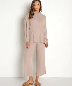 Z Supply Knits>Faith Marled Rib Hoodie Heather Frappe