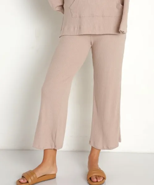 Z Supply Pants>Geri Marled Rib Pant Heather Frappe