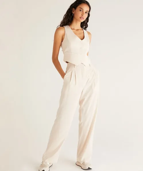 Z Supply Pants>Lucky Twill Pant Ecru