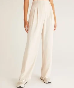 Z Supply Pants>Lucky Twill Pant Ecru