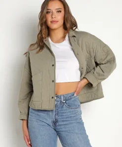 Z Supply Jackets>Maya Quilter Jacket Washed Olive