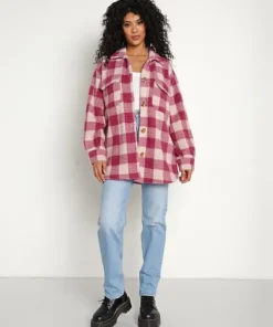 Z Supply Jackets>Plaid Tucker Jacket Berry