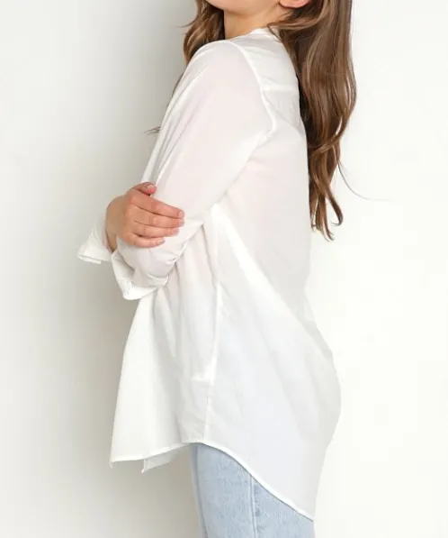 Z Supply Tops>Poolside Button Up Shirt White