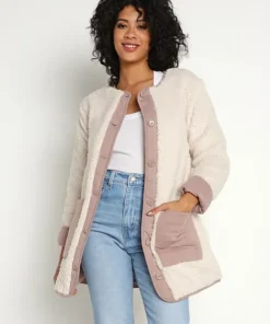 Z Supply Jackets>Rana Sherpa Jacket Lite Cola