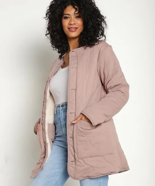 Z Supply Jackets>Rana Sherpa Jacket Lite Cola