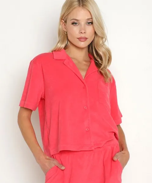 Z Supply Tops>Resort Loop Terry Shirt Strawberry