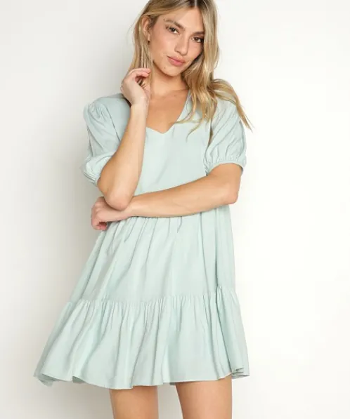 Z Supply Dresses>Ryker Mini Dress Seaglass