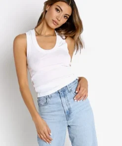 Z Supply Tops>Sirena Rib Tank White