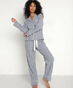 Z Supply Pj Sets>Sleep All Day Striped PJ Set Chambray Blue